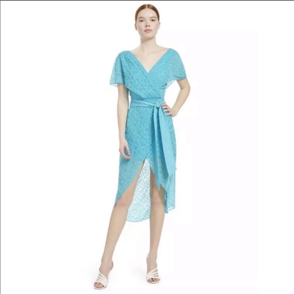 Alice + Olivia Darva Wrap Dress Teal Sz 2
